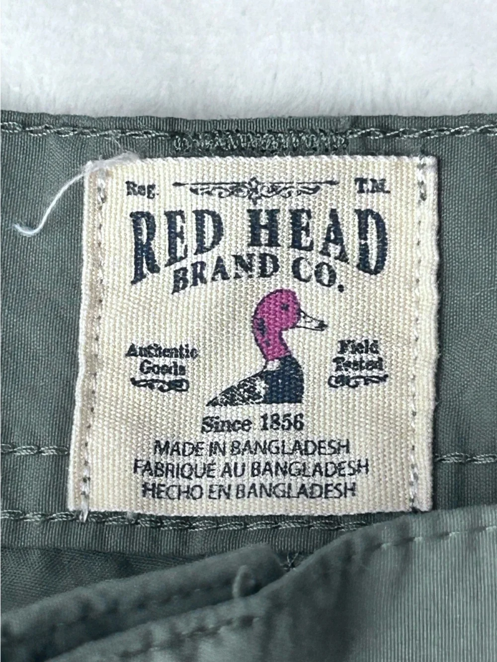 RedHead Brand Co. Men's Olive-Green Flat Front Outdoor Shorts 4 Pockets Size 38
